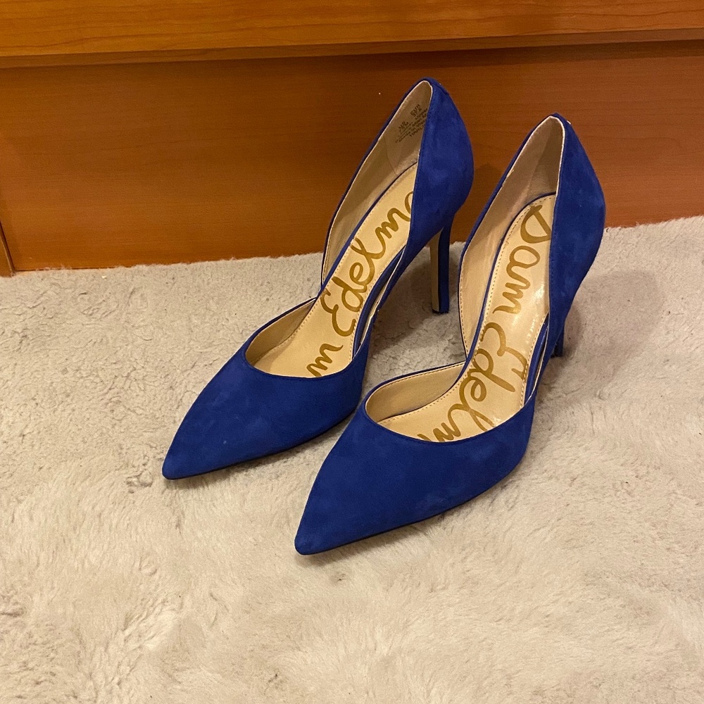 Sam Edelman Royal Cobalt Blue - Suede Leather - Heels Size 7.5